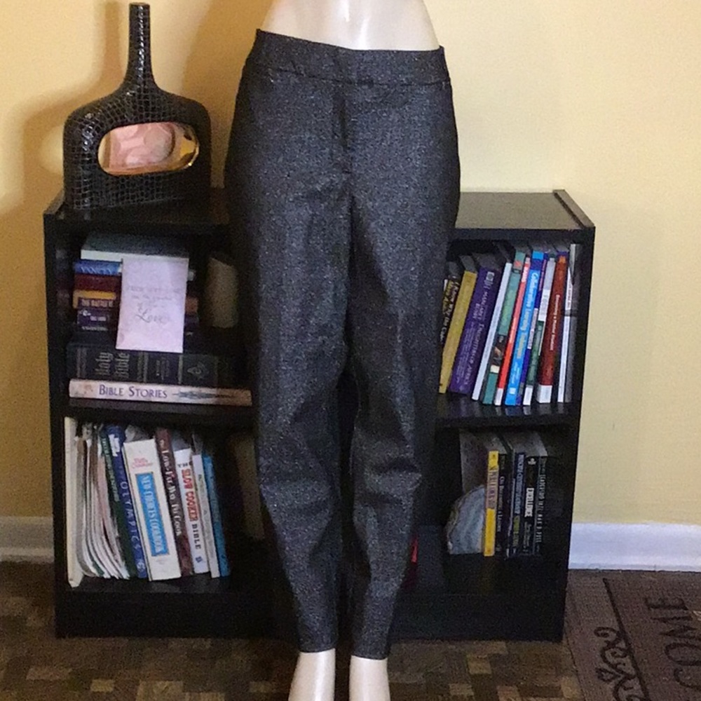 NWT! Stretch black skinny pants w/silver glitter